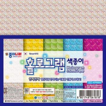 종이나라 DB98CF90 1500 홀로그램 색종이 5색5매/(15x15cm) 갑(20개입)