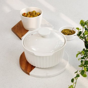 킨포크 원형 헥사곤 북유럽 우드 냄비받침 냄비받침대 2종