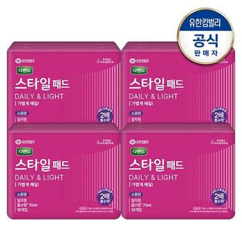 디펜드 스타일 데일리 패드 소용량 일자형 16매x4팩 여성용 요실금 패드 소형 울트라슬림