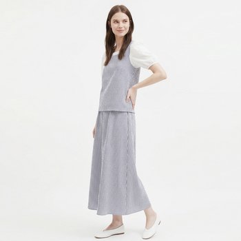 [샵앤] 여성 잔고방 바캉스 민소매 나시 롱스커트 세트 NTT-WSET-21152-네이비