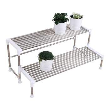 선반 철제 2단화분정리대 계단식 화분 정리대 인테리어화분받침대