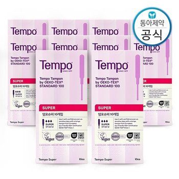 템포 슈퍼 레귤러 탐폰 체내형 생리대 100매