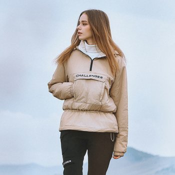 챌린저 여성 허리밴딩 경량패딩 방풍 후디 아노락 CHD4WWT4822LB