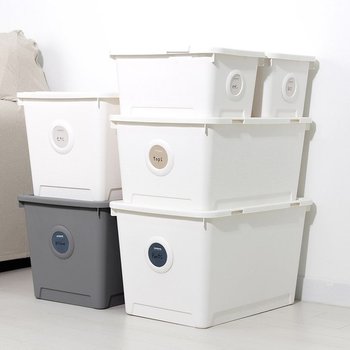 1+1 수납함 도트 리빙박스 정리함