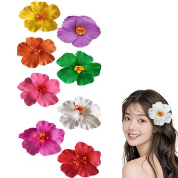 [해외] KOVOL 히비스커스 머리 장식 헤어 클립 8개 세트 강하고 내구성이 있고 안전하