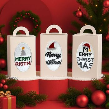 송월 메리크리스마스 타올 셀프포장 10매 선물세트 화이트손잡이박스 동봉 _P412770541