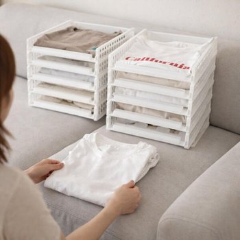 아트박스/보노하우스 풀 슬라이딩 옷 정리 적층 트레이 소형 1P 서류 정리