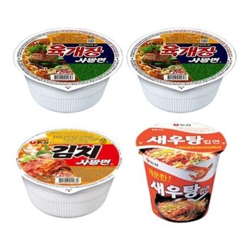 육개장 사발면 12개+김치사발면 6개+새우탕컵 6개 총24개_23265638
