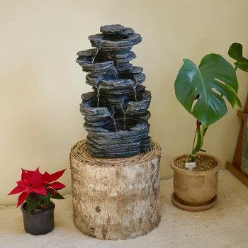 비탈로 석담재 워터폴 오브제 분수대 인공 폭포 실내 천연 가습기 분수 장식 풍수 인테리어