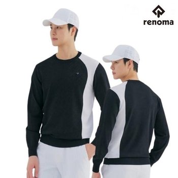 레노마 골프 남성 골프 봄 라인 배색 스카시 로고 패턴 라운드 니트 RMSRN-1206 CA3843617