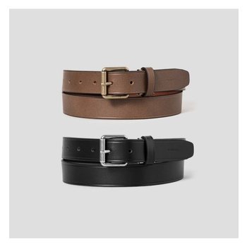 [빈폴ACC]통가죽 슬림 라운드 버클 벨트 2종택1