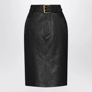 Saint Laurent 블랙 카프스킨 벨티드 스커트 865021YCVD2/XM_YSL-1000_108-38