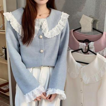 [JHL70641_51IB]레이스 진주버튼 블라우스 페미닌 둥근카라 (29883774A)