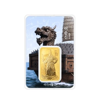 아시아골드  이순신 잠상 프레스 골드바 37.5g
