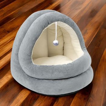 게더릭 OIOQ0971 고양이 쿠션방석 동굴하우스 (아이보리)