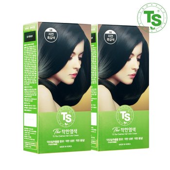 TS 더착한염색 120g 2개 (자연흑색/자연흑갈색/연한갈색 중 택1)