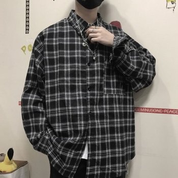 새로이남방 체크셔츠 오버핏룩 봄날 (WFI1FFU)