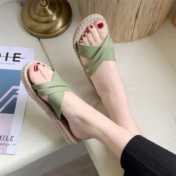 여름용 편안한 휴양지 이지 데일리 라탄 슬리퍼