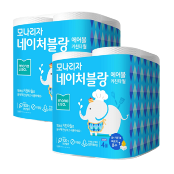 모나리자 키친타월 네이처블랑 에어볼 키친타올 150매 4롤 2개 총8롤
