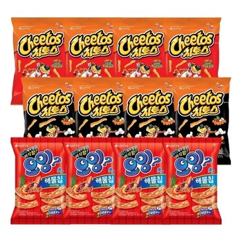오잉 해물칩 75g x4개+도리토스 2종(양념갈비,치즈) x4