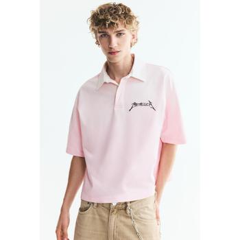 H&M 폴로셔츠 릴랙스핏 라이트 핑크/메탈리카 1344634002