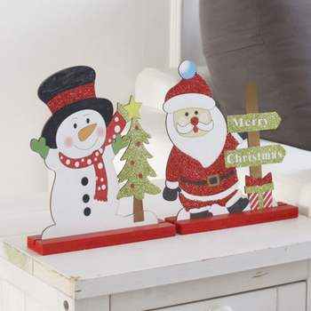 크리스마스 ERO139O2 인테리어 소품 반짝이 장식 산타 눈사람