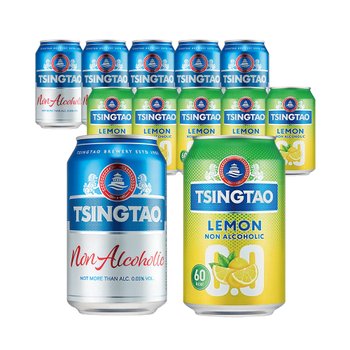칭따오 논알콜 330ml 6캔 + 칭따오 논알콜릭 레몬 330ml 6캔