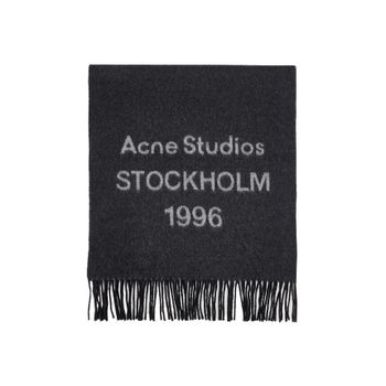 아크네스튜디오 시그니처 로고 울 머플러 블랙 화이트 153250804