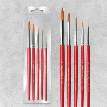 고품질 화홍 320(R) 세필붓 인조모 5본조 세트 구성붓 HWAHONG (WED9090)