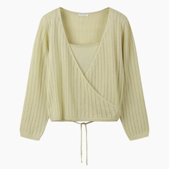 [Online Exclusive] 레이스 조직 나시 셋업 니트_SAKPE4611LK