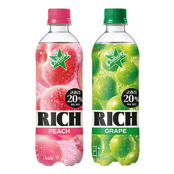 [오늘출발] 칠성사이다 리치 포도6개 복숭아6개 500ml 12개