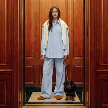 [신세계백화점][오르시떼]남녀공용 H005 아쥬르헤이븐 긴소매 파자마 세트