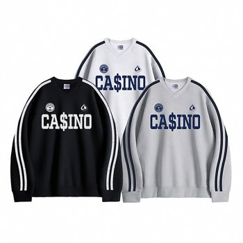 뉴메이드 / 효준 카지노 브이넥 오버핏 맨투맨티셔츠 / 빅사이즈