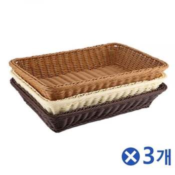 PP EQR858N6 인조라탄 사각바구니-소(19.5X29.4cm) x3개