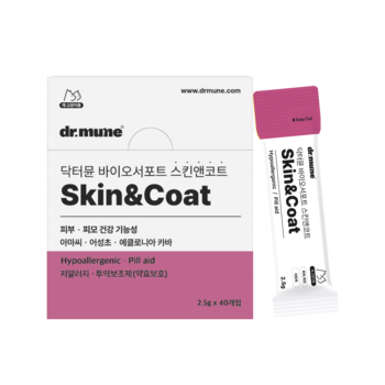 닥터뮨 바이오서포트 스킨앤코트 강아지 고양이 피부 건강 영양제 약효보호제 피부 피모 아토피
