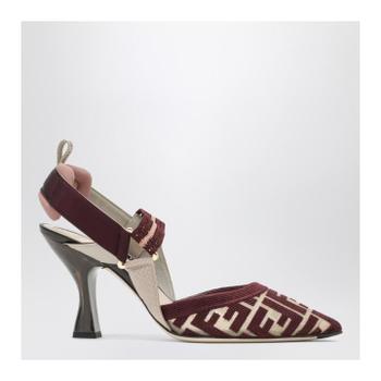 펜디 ColibrA slingback in burgundy FF fabric 8J8875AWCX/XM_ -F1V8U T