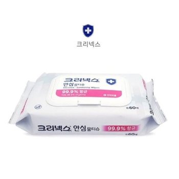 크리넥스 항균 안심물티슈 손세정 식약처 의학외품허 (WE51D48)