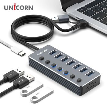 유니콘 USB3.2 Gen1 7포트 USB허브 개별전원 NH-700SW