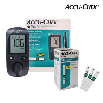 아큐첵 액티브 혈측정기+혈당시험지 3통(총150매)