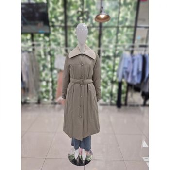 이월수량 DEWL 벨티드 니트카라 구스다운 롱 점퍼 L254PSG048 2813949