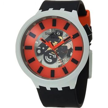 [해외] 스와치 시계 남성 Big Bold BIOCERAMIC 쿼츠 Silicone Strap Black 20 Casual Model SB03M104 그