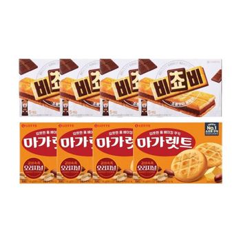 오리온 비쵸비 125g x4개 + 롯데 마가렛트 오리지널 176g x4개