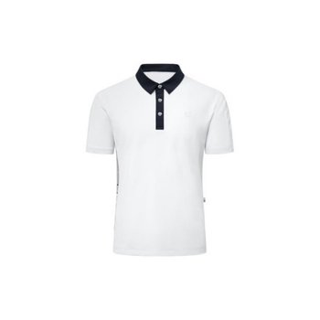 골프반팔티 VQA RHRFJ41397 스트라이프 로고 하이브리드 폴로 셔츠 White