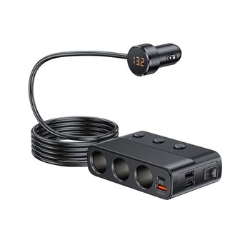 라온 볼트게이지 차량용시거잭 120W 3구 멀티소켓 PD 30W 초고속 충전기
