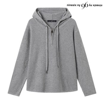 골지 반집업 후드 오버핏 긴팔 니트 (NP3KT020L0)