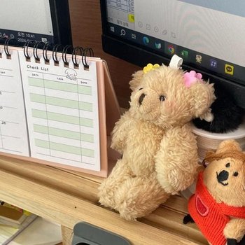 [MEM10929_5C]곰돌이 키링 곰인형키링 베이지