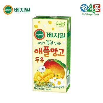 베지밀 과일이 꼭꼭 씹히는 애플망고 두유 190mlx48팩