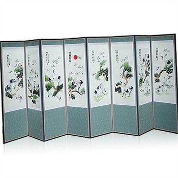 백학도 자수 병풍 8폭 백학도 병풍 고급 전통 동양화 전시용 한국화