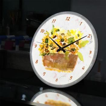 아트박스/꾸밈 ng636-LED시계액자35R_해바라기꽃바구니