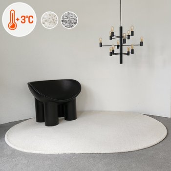 하티 온열 온감 타원형러그 도톰한 겨울카페트 워셔블 100x150cm